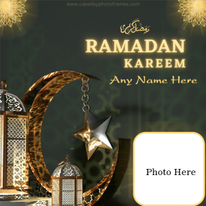 Ramadan Kareem greeting card with name and photo edit