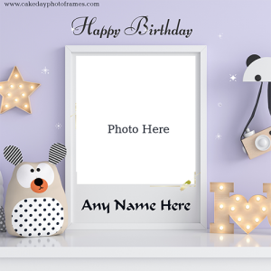 Beautiful Happy Birthday Card with Name and Photo
