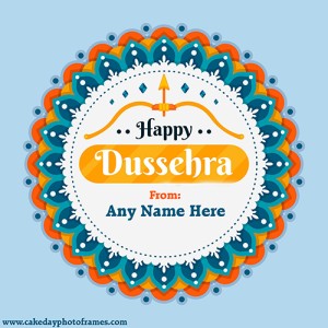 Happy dussehra 2023 wish card with name editor