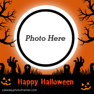 Happy Halloween 2023 greeting card with photo edit