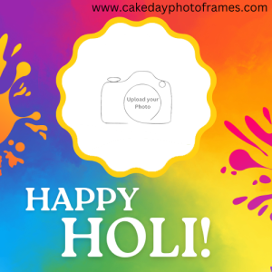 Free edit Happy Holi wish photo frame with photo editor